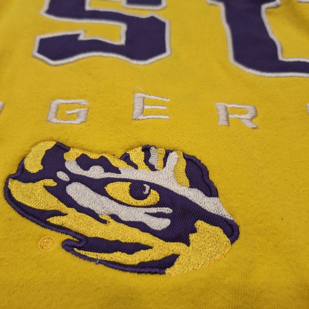 Stadium Athletics LSU Tigers Hoodie Mens Large Yellow Purple Embroidered NCAA - Picture 7 of 9